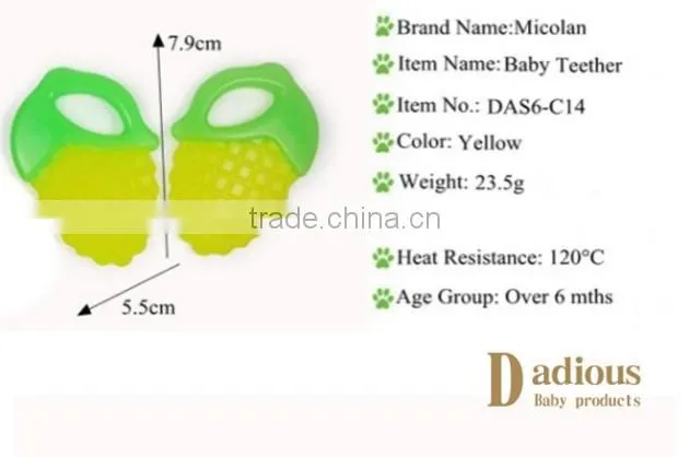 Hot Selling Soft Baby Teether fruit shape pacifier fruit silicone teethers