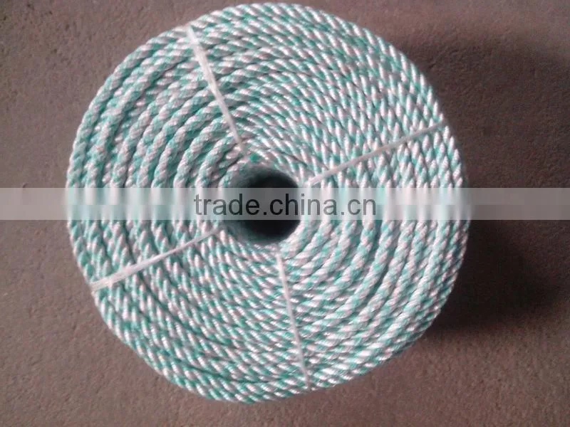 polyester cord/polyester 3 strands twist rope