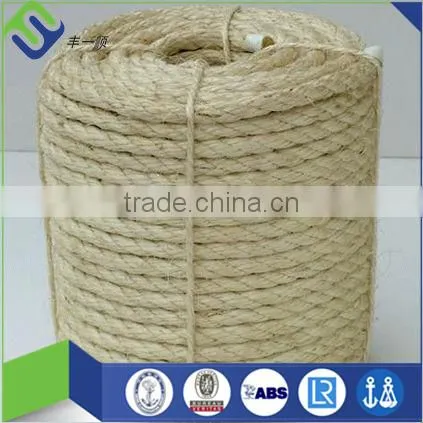 Hot sale 6mm twisted Sisal Rope,3 strands, nature sisal fiber price