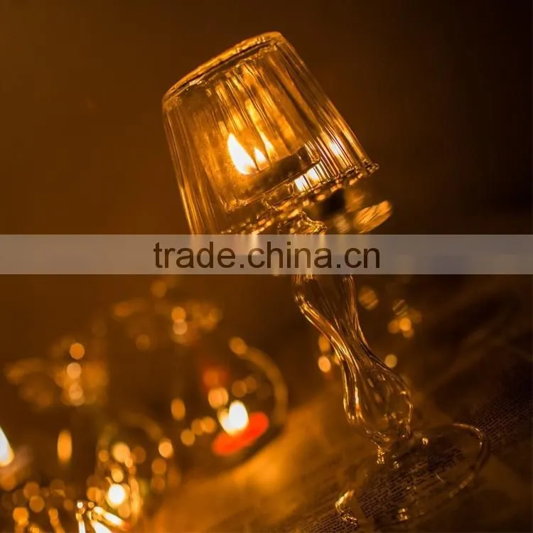 table lamp shape glass Candlestick, noble and elegant desk lamp shaped candle holder