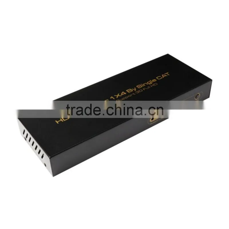HDMI splitter 1x4 by 2CAT extend 60M full HD with four receiver (Support 3D),EU