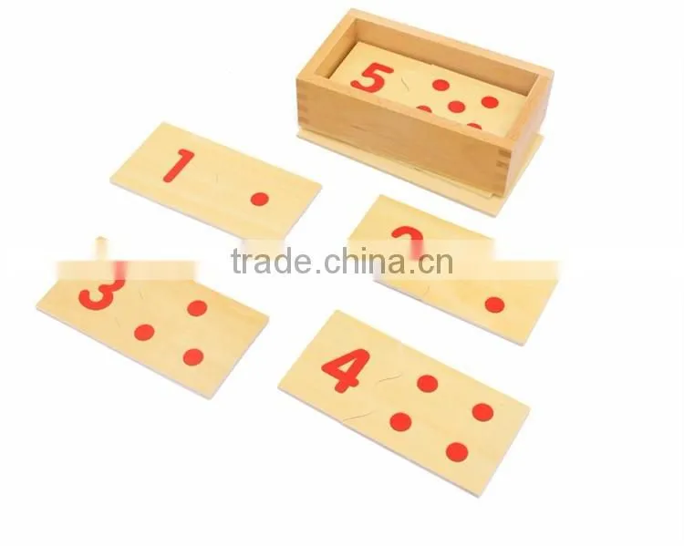 Wooden dominos Baby Early Childhood Education Montessori Number and Counter Match-up Puzzle