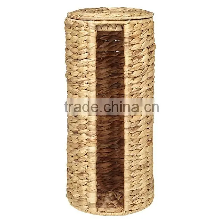 Unique new 3 spare rolls to hold water hyacinth hand woven toilet roll holder