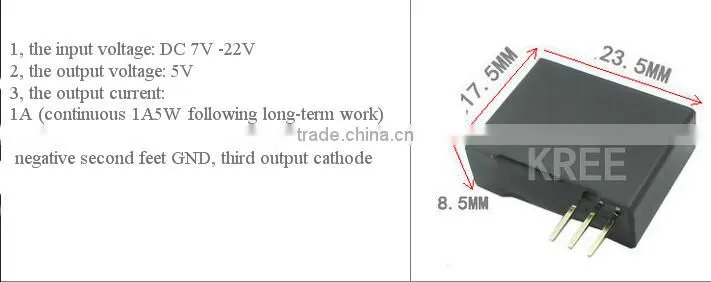 Ultra-thin DC-DC step-down power module IC integrated 12V power supply module 5V1A turn over 2596 power converter