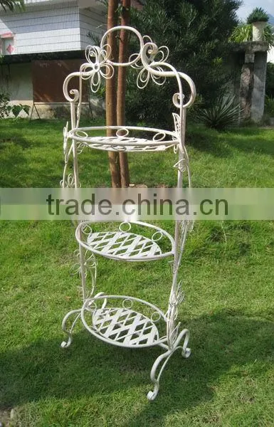 Vintage Wrought Irons Antirust Metal Antique Outdoor Decorative Garden Flower Planter Stand