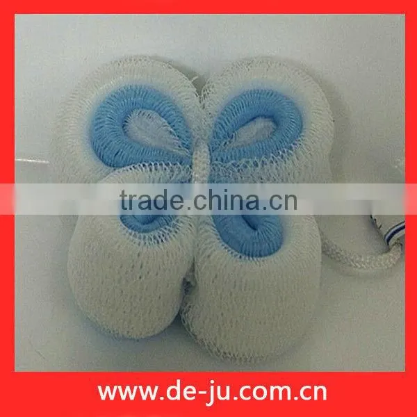 PE Mesh White Blue Butterfly Ball Bath Flower
