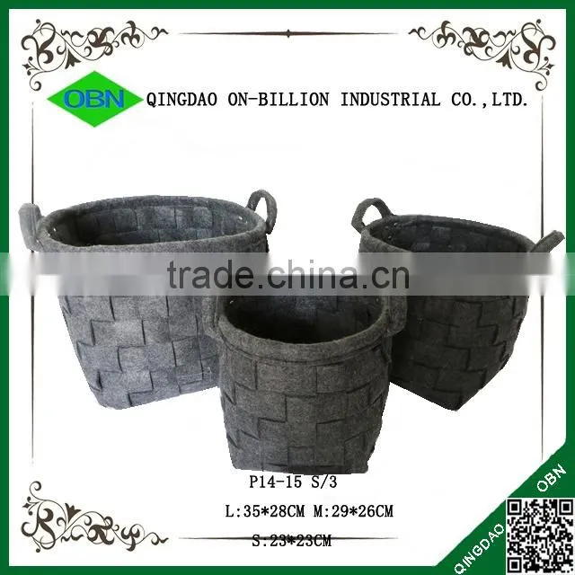 Wholesale handmade cheap red foldable felt basket handbag
