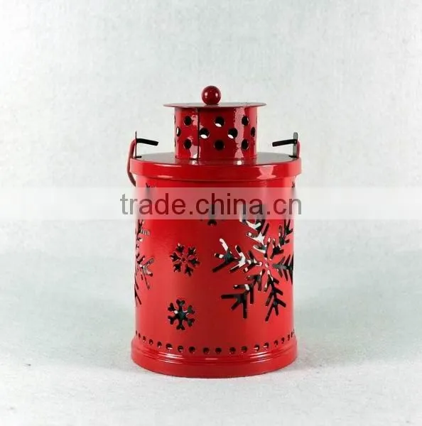 Christmas snowing metal lantern