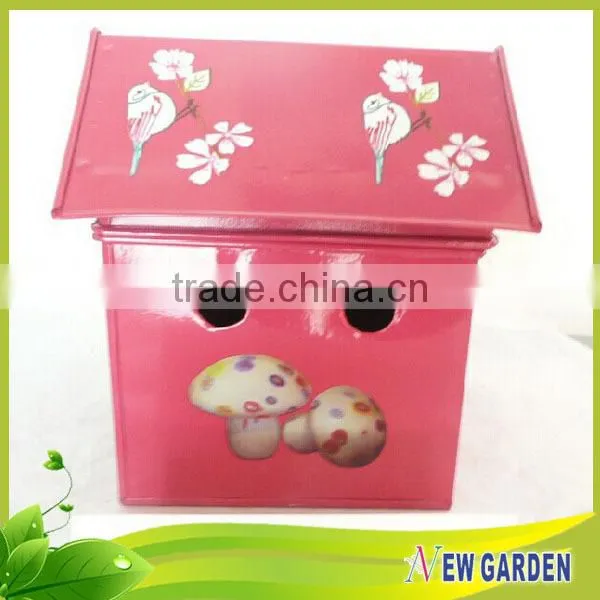 Customized Designed House Shape With Cover Small Decorative Flower Pots