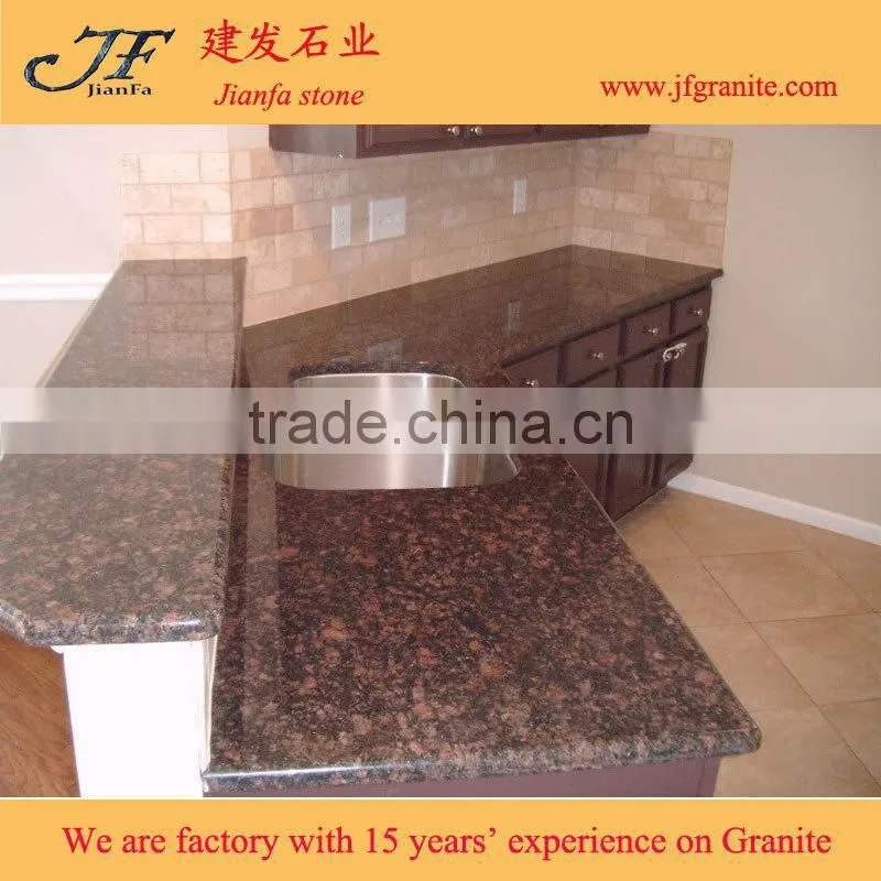 2017 New Antique Tan Brown Granite Kitchen Countertop With Stainless Steel