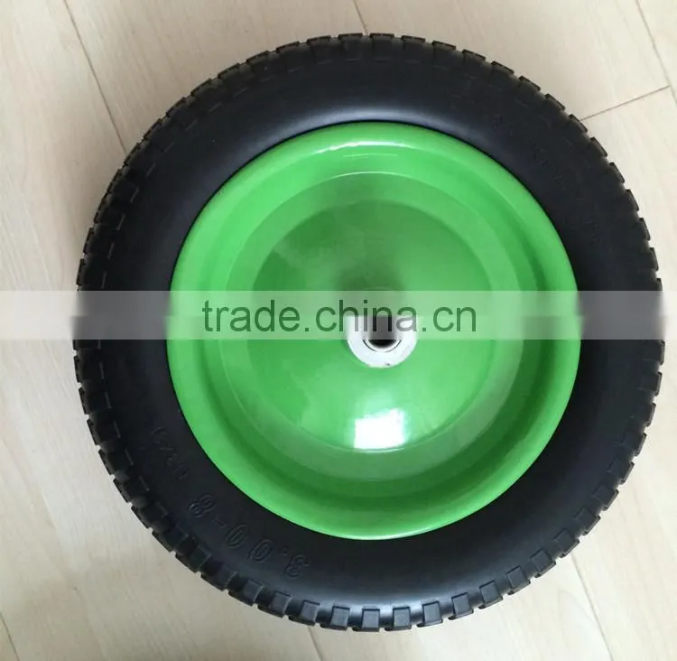 Steel hub13 inch 350-8 solid tyre made in China PU wheel