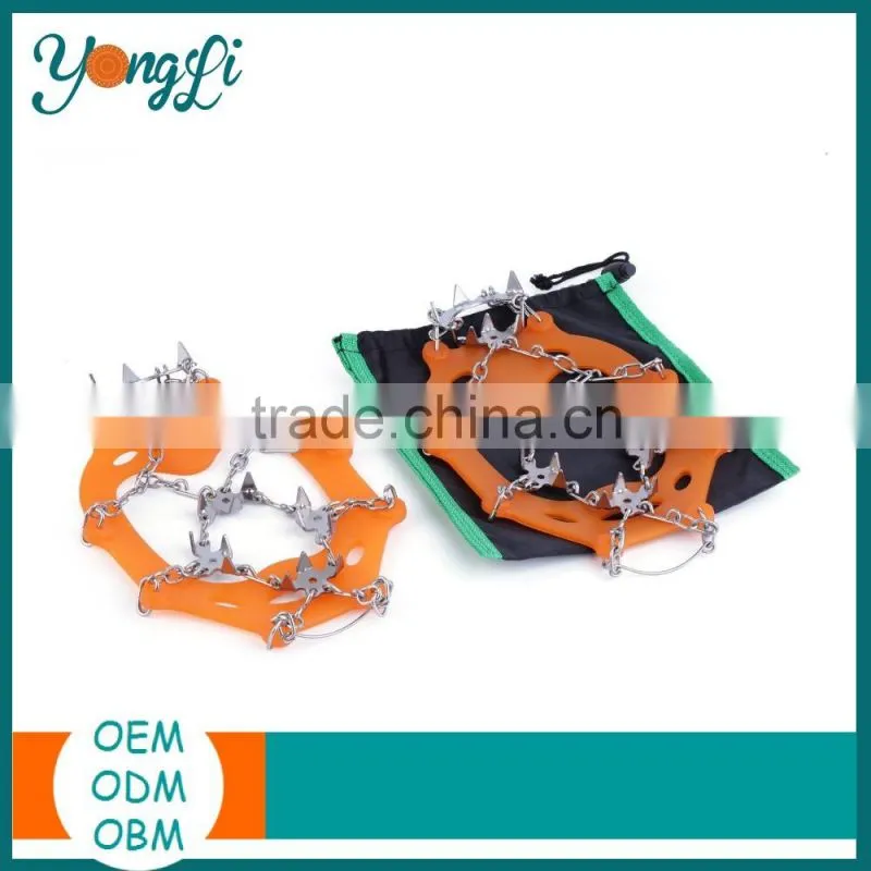 China Shoes Factory Rubber 18 Teeth Universal Anti Slip Ice Cleats Crampon