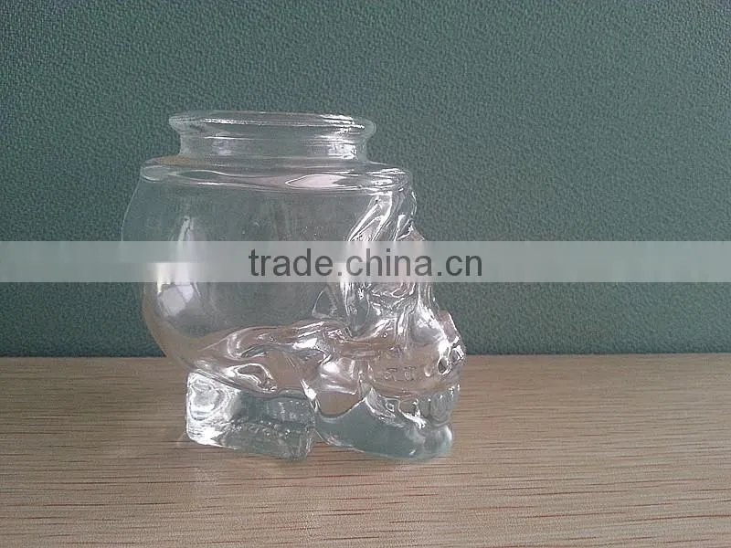 skull glass bottle