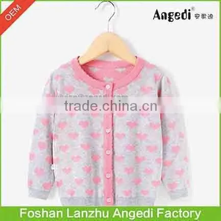 Original design Children clothing Girls Cardigan Brand Sweater Wool/cotton Knit Long-Sleeve cardigan