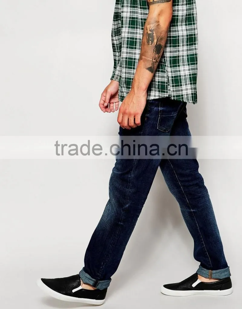 Custom 98%cotton 2%spandex men denim jeans