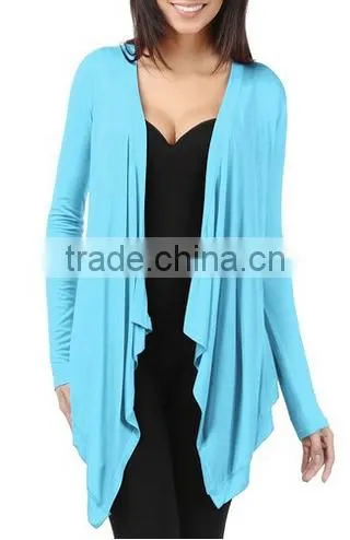 plus size women clothing stretch fabric draping long sleeve open cardigan 2016 women