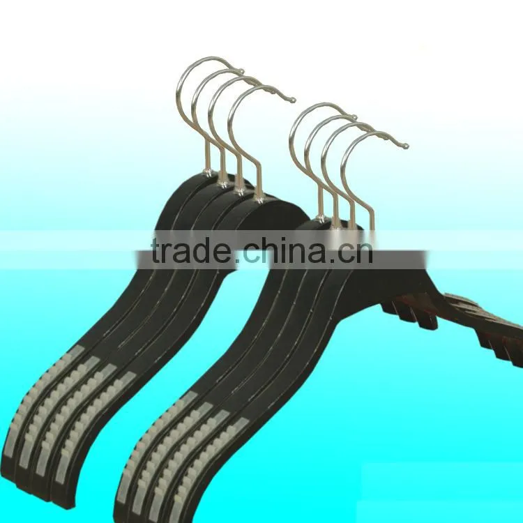 Girls polished chrome swivel hook pants hanger model wooden hanger arc-curved wooden hanger