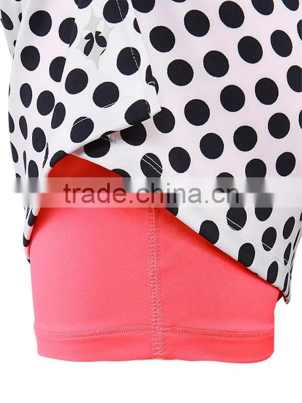 spotty printed popular tennis mini skirt suits