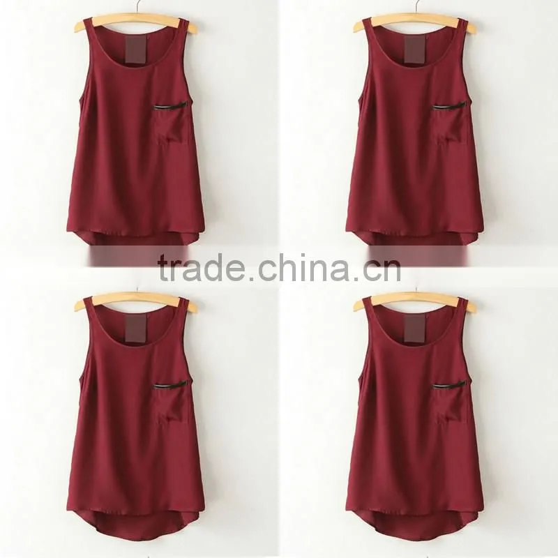 Newest Fashion Chiffon Ruffles Lace Patchwork Womens Tops