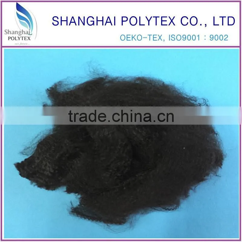 polyester staple fiber black