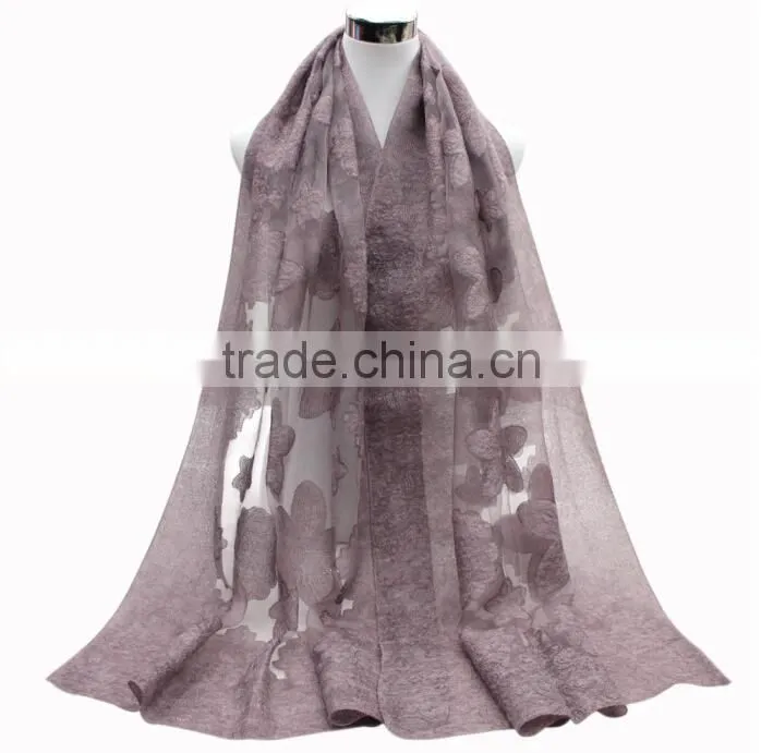 2017 New arrival fashion Plain color women hijab silk scarf
