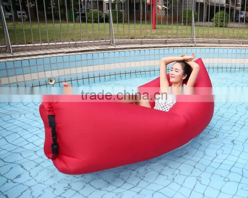Outdoor Indoor Banana shape air Inflatable Waterproof Sofa/sleeping bag/lounger with headrest