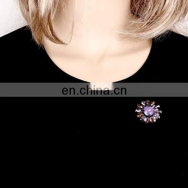 Top Crystal Glass Sparkling Women Brooch Fashion Jewelry 6 Colors Wholesale