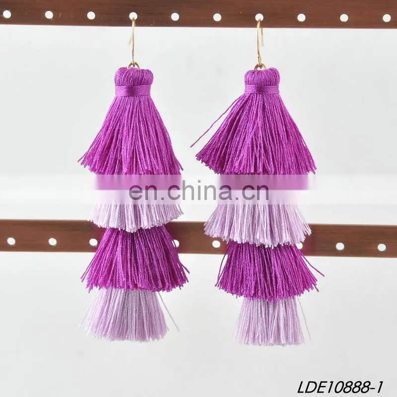 2017 Bon Bon Style Thread Wrapped Ball Drop Earrings