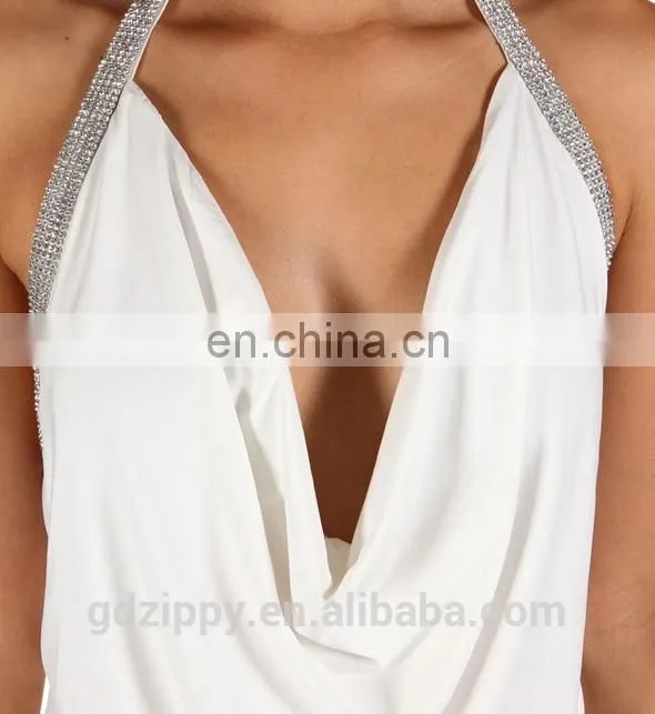 New design warehouse dress women dress online shopping in white
