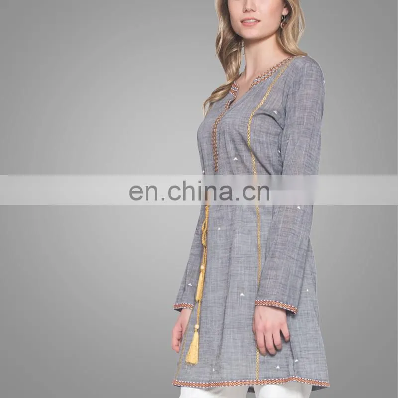 2016Fashion Muslim Tunic Turkoman Inspired Embroidered Shift Dress Abaya Pakistani Embroidered Dresses