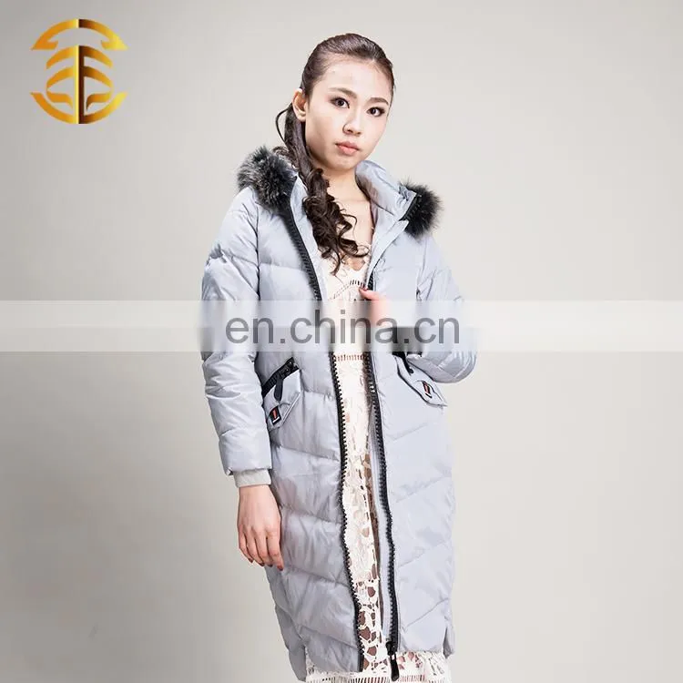 Wholesale Colorful Hooded China Ladies Long Down Jacket