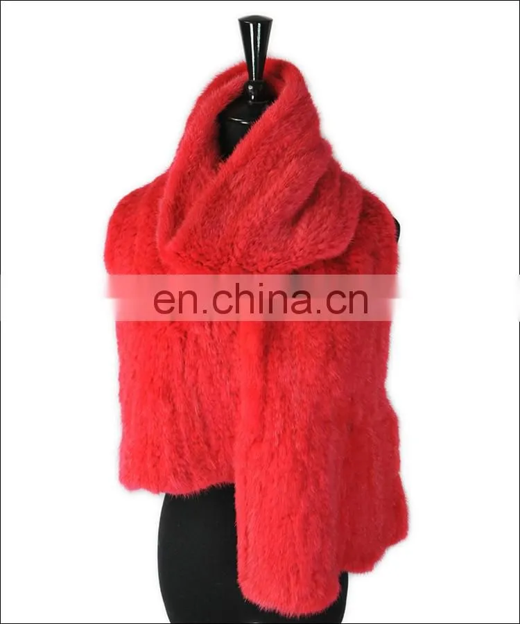 Real mink fur winter scarf made in china / factory popular custom design usa showl