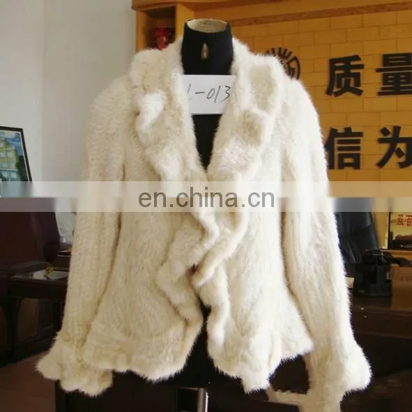 Knitted mink fur jacket for women European style
