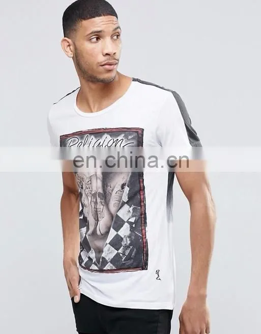 2016 Wholesale custom high quality tshirt 95% cotton 5% spandex men printed t shirt