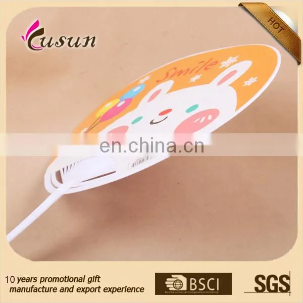 Hot Sales Good Quality Professional cartoon Printing Colourful Plastic handle with paper han fan