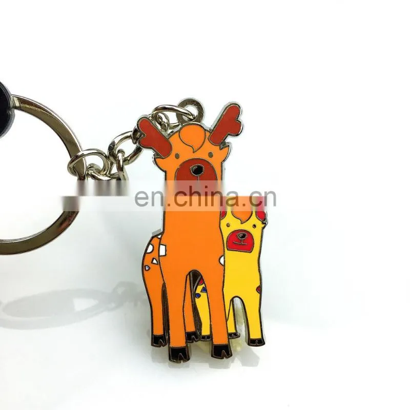 Factory sale promotion gift custom made metal cartoon dog keychain