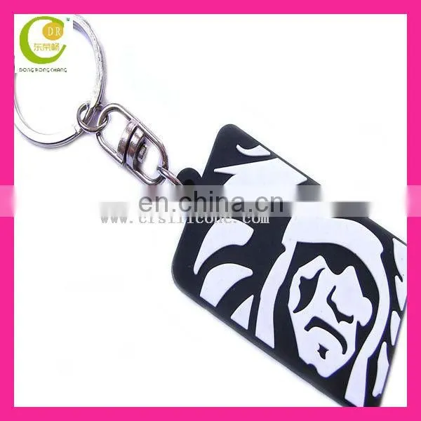 Make any custom oem design shape different animal style embossed 3d rubber frog keychain