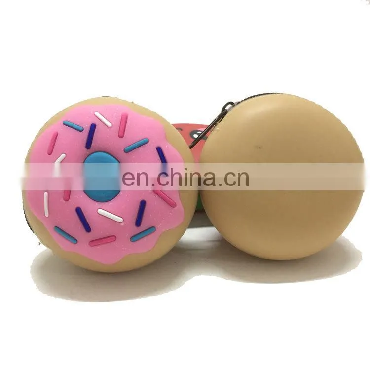 Wholesale Doughnut Silicon Jelly Coin Wallet Cake Donuts Silicon Coin Purse