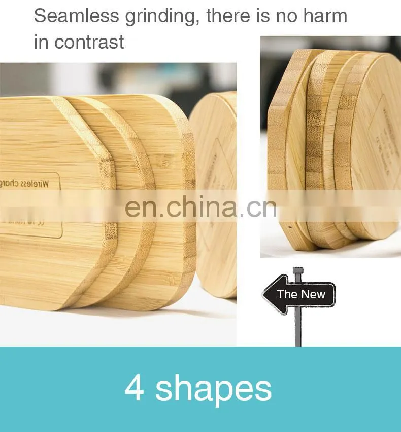 Wireless Charger 2019 Trendy Product Wireless Charger Phone Charging Station for iPhone Round wooden wireless charger