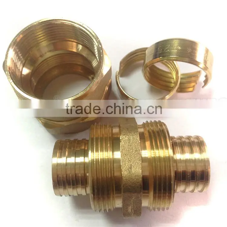 Lead free BSP NPT 110 series brass union male female equal screw fitting for water pex pipes