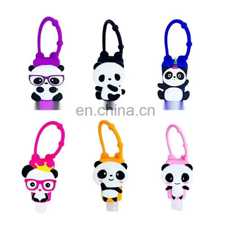 Cute Portable 30ML Plastic Empty Hand Sanitizer Bottle with Silicone Holder