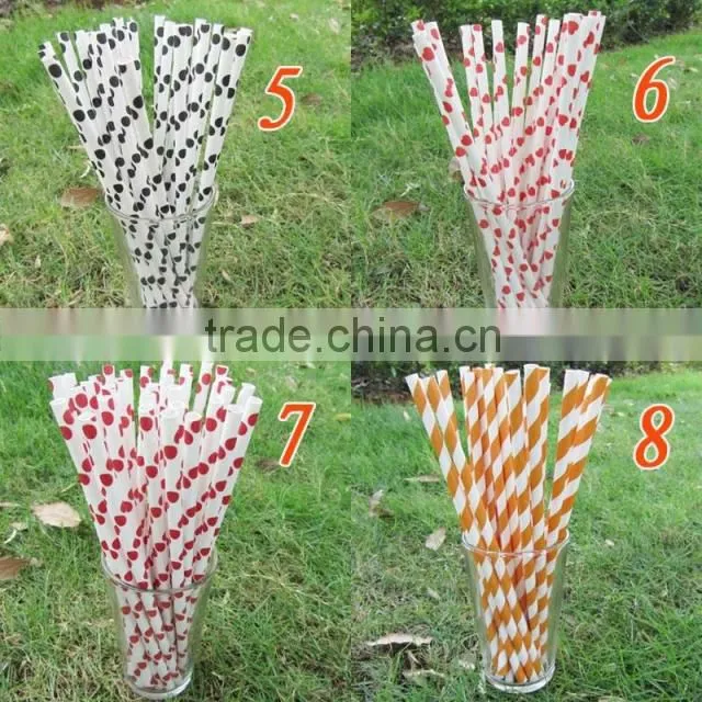 Orange Striped Paper Straws
