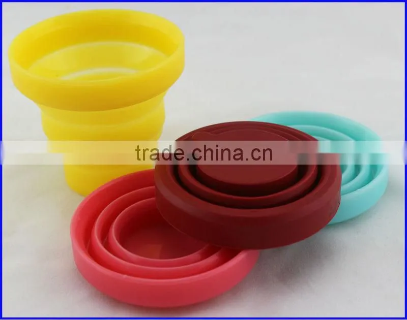 Durable Soft and Flexible Candy Color Collapsible Silicone Wholesale Travel Mugs
