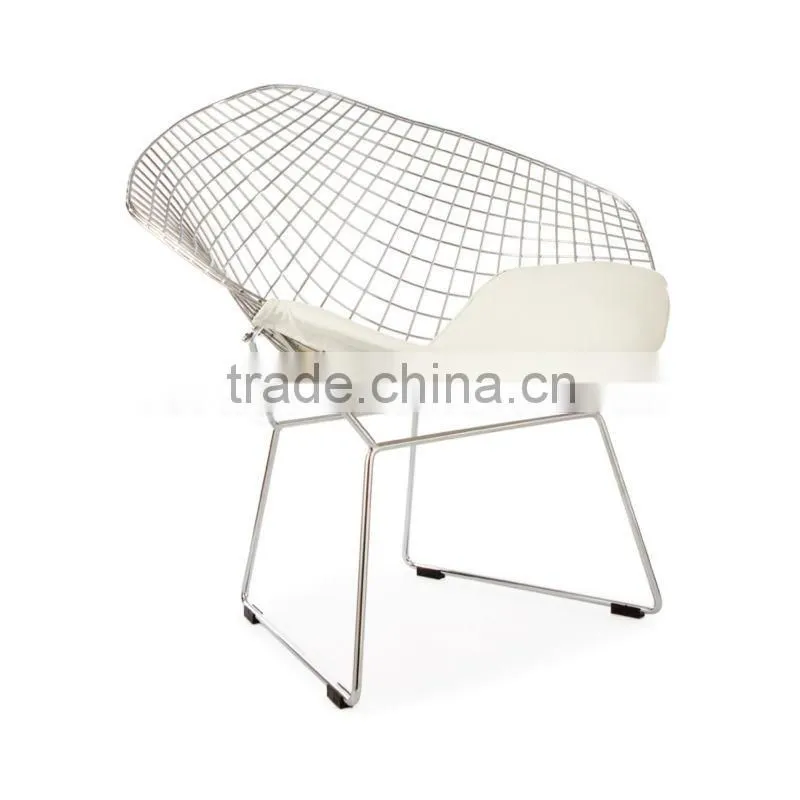 PU seat design metal wire chair livng room dimond bertoia chair