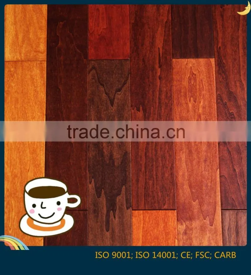 Hot Sale Handscraped Poplar Multilayer Engineered wood Flooring Different Color