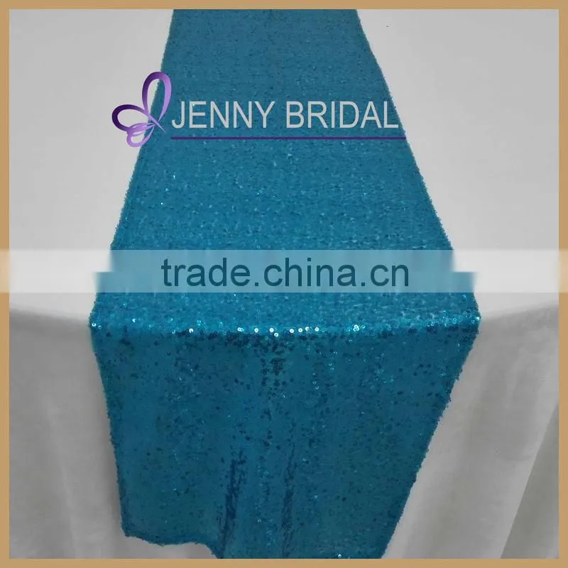 SQN#10 best price turquoise navy blue sequin beaded table runner wholesale