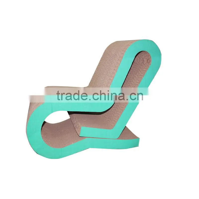 Letter D shape chair made by recyclied paper, recyclied chair, disable deck chair paper made
