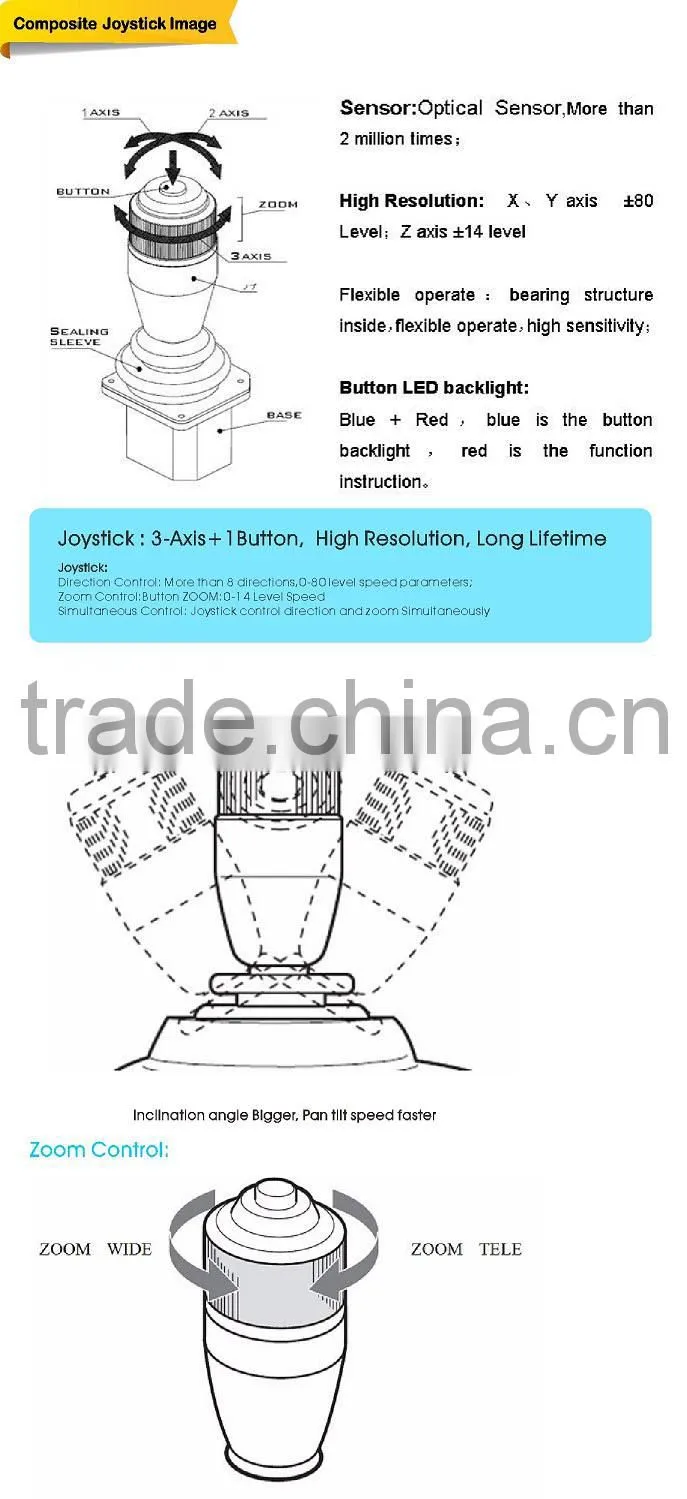 Professinal 4D Joystic Control Video Conference Camera VISCA Keyboard Controller PTZ Dome Camera