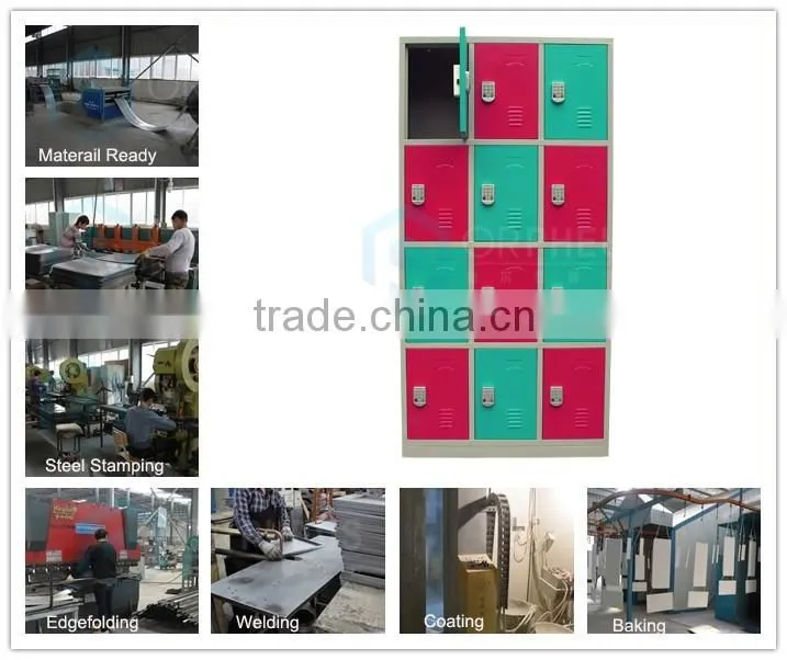 Durable Body L Shape Double Color Metal Workplace Lockers