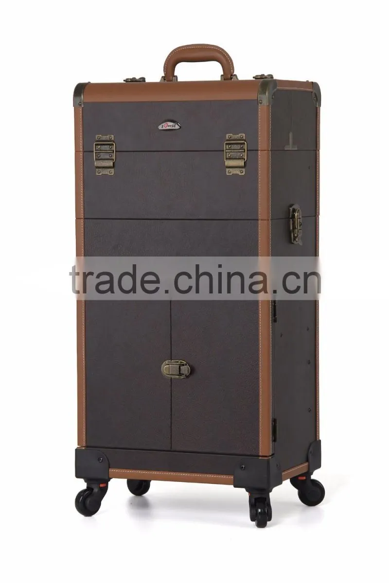 PVC professional beauty case cosmetic case with mirror